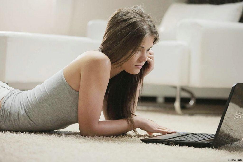 16P Adorable girls kissing and licking in the living room