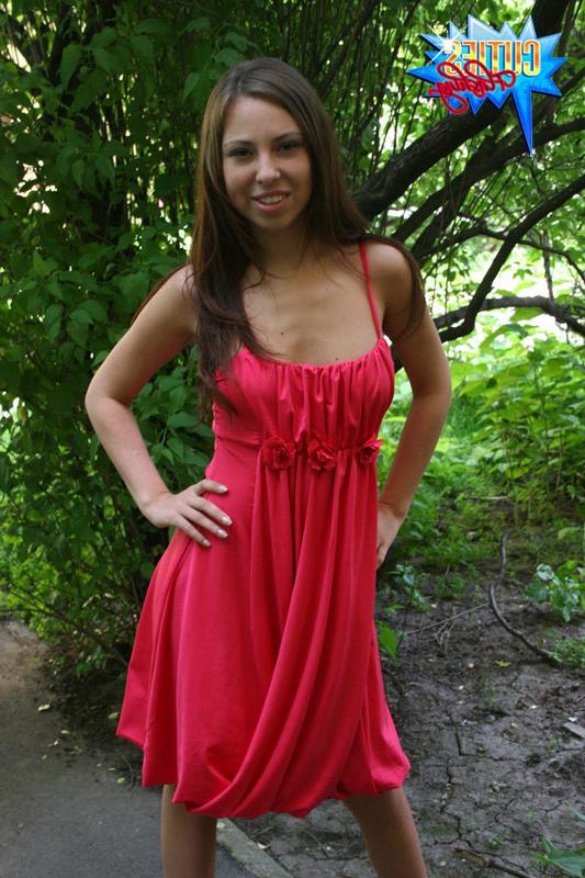 16P Adorable young busty flashes tits in the street