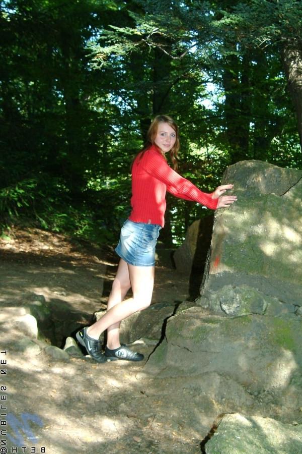 20P Absolute adorable amateur sexy babe posing tits and pussy outdoo