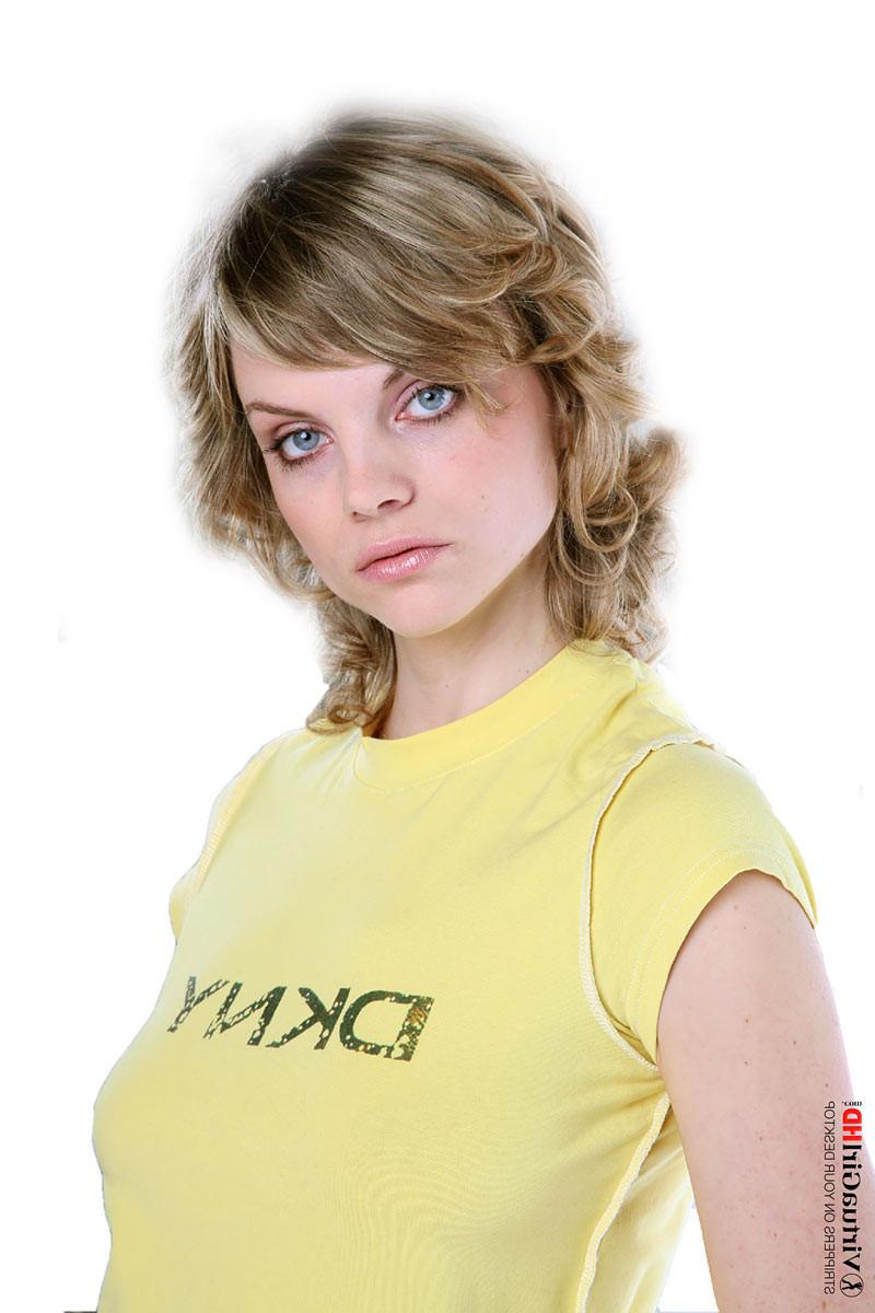 16P Adorable blonde Maggie stripping in a short skirt