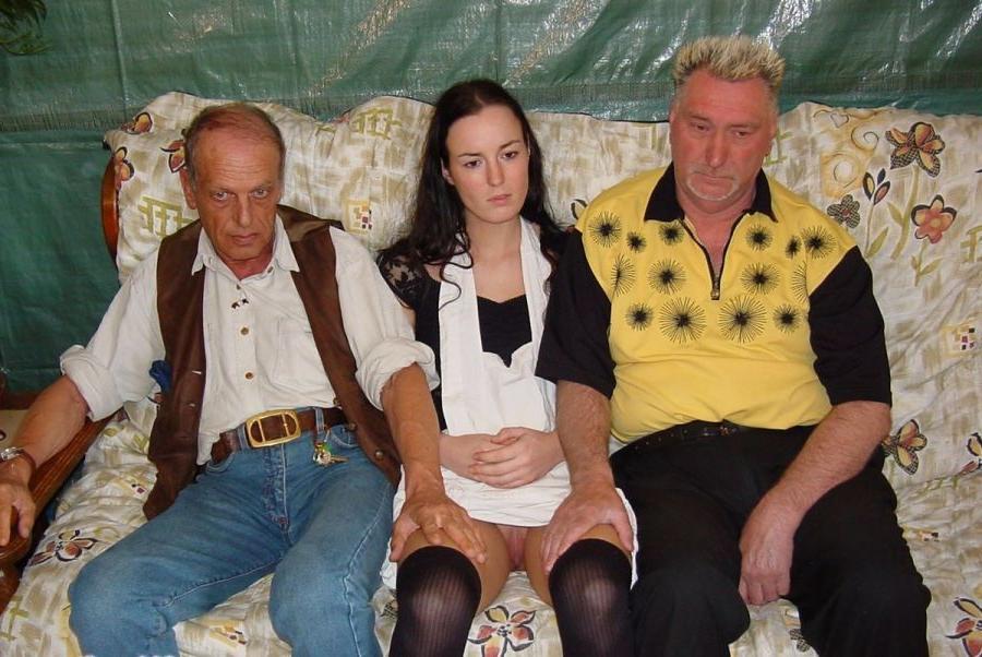 16P Two old dudes fucking a cute lovely teen girl