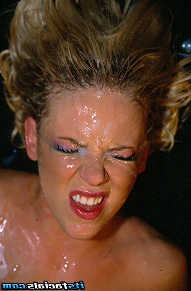 16P Blonde in facial sex receive cumshots of cocks
