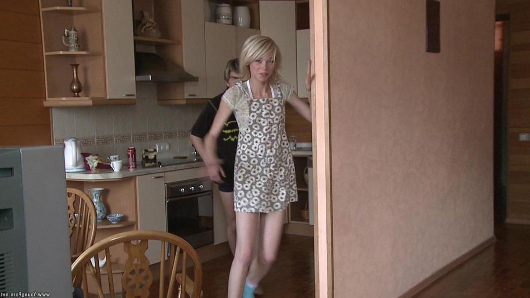 16P Adorable skinny blonde teenie getting hardcored on the floor