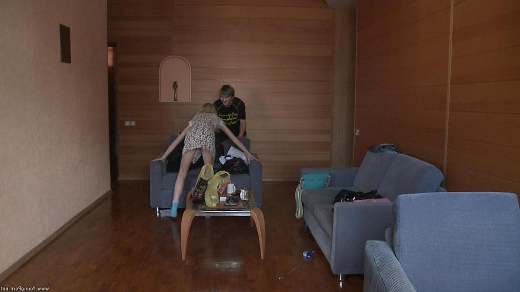 16P Adorable skinny blonde teenie getting hardcored on the floor
