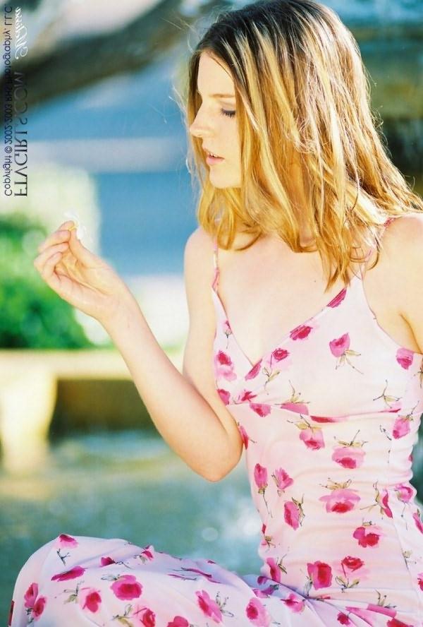 20P Adorable redhead teen with huge breasts in black dress posing