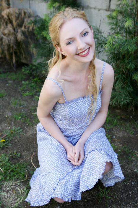 16P Adorable blonde cutie pie shows her tits outdoors