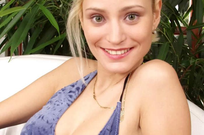 16P Adorable young blonde inserting a dildo