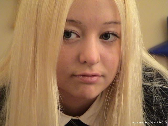 18P Adorable blonde teen stripping down to panties