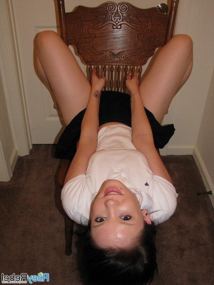 15P Adorable perky eighteen year old Riley Rebel teases in her bra