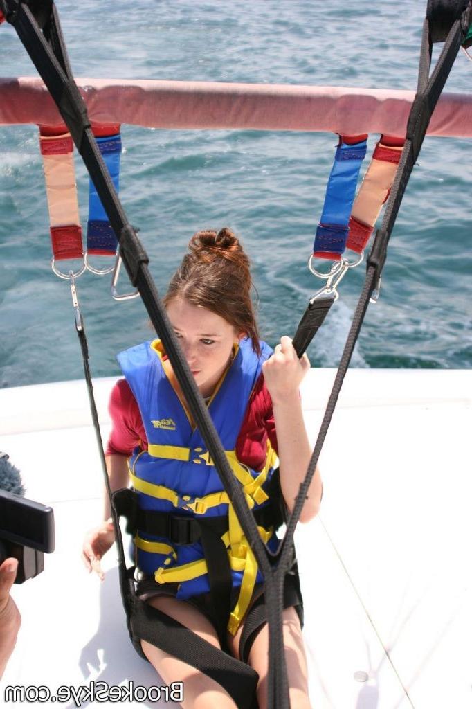 16P Brooke Skye :: Lovely teen flying by parachute and making lesbian love on the bo