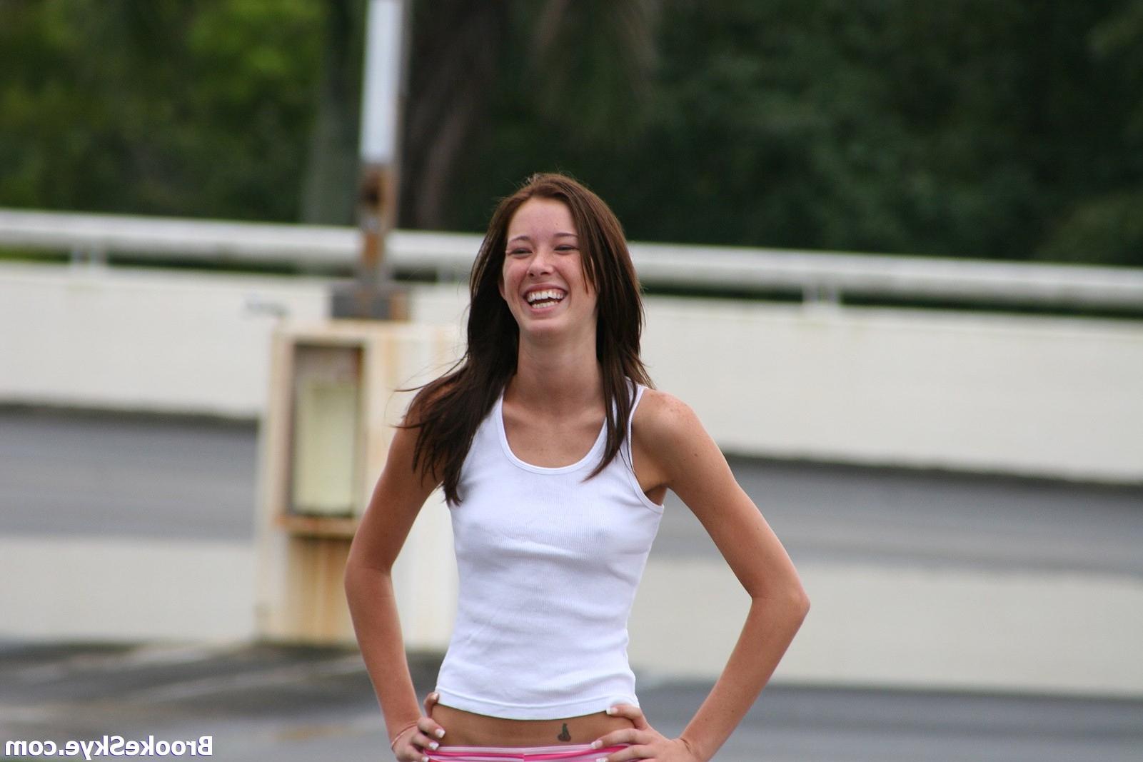 16P sweet teenie goes running topless