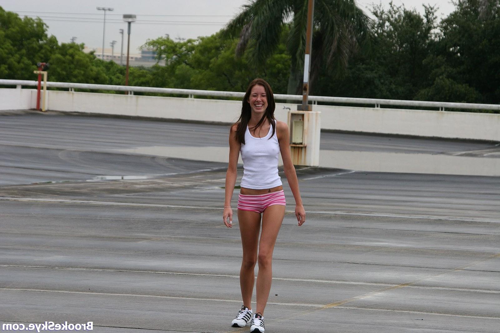 16P sweet teenie goes running topless