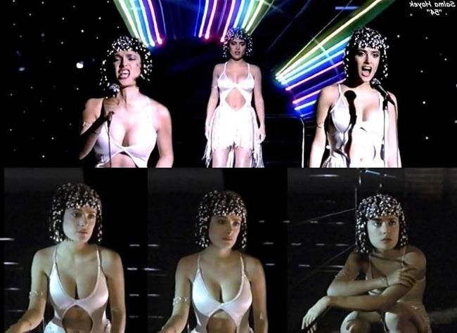 15P Lovely latina actress Salma Hayek shows nude tits