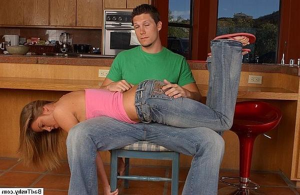17P Adorable sexy teen blonde hot babe gets round ass spanked badly