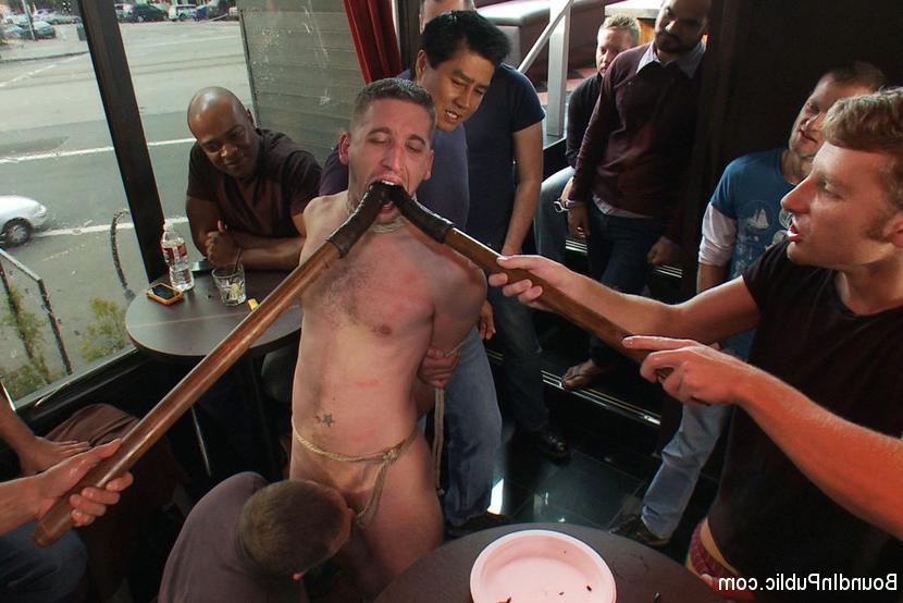 15P Muscle stud uses and abuses his boy in front of a horny lunch crowd.
