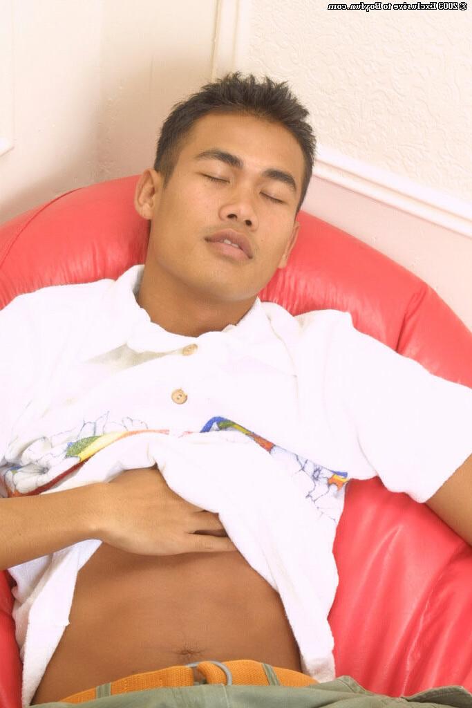 16P Adorable exotic gay boy jerks his stiff meat pole
