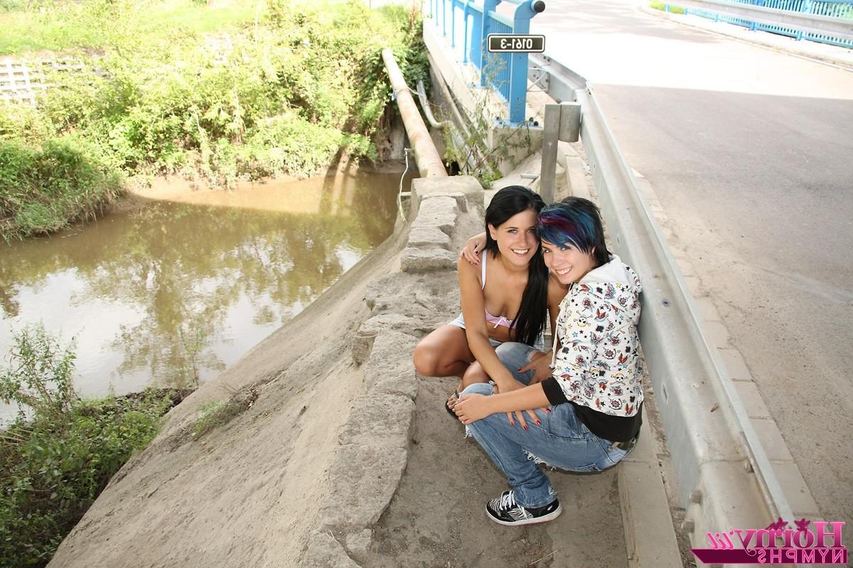 14P Adorable teen girls get naked and dance around in public