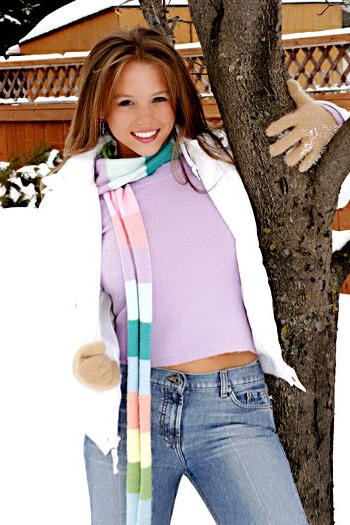 15P Adorable Dawson Miller frolics in the snow