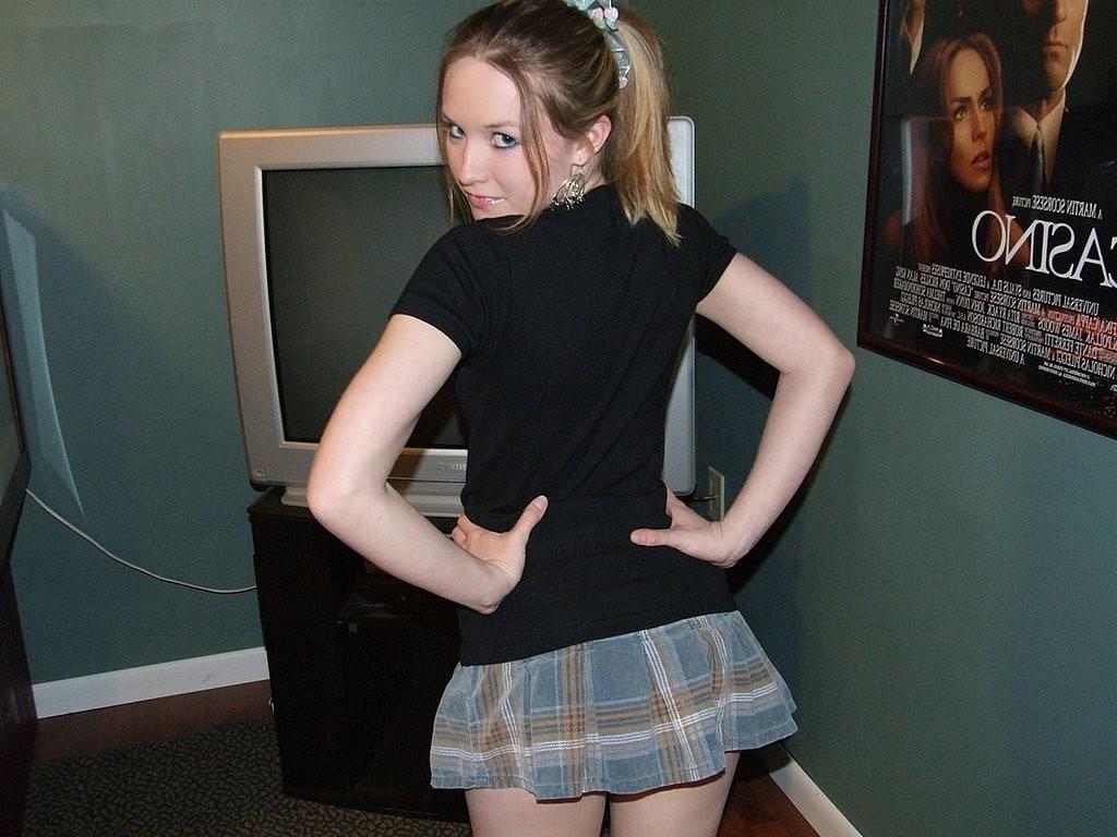 15P Petite schoolgirl getting horny and showing her tiny tits