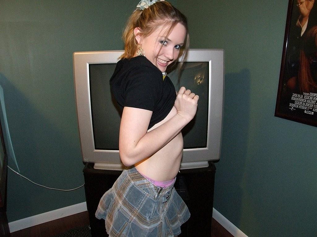 15P Petite schoolgirl getting horny and showing her tiny tits