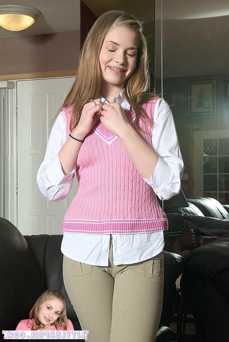 16P Sweet adorable schoolgirl strips down very slowly