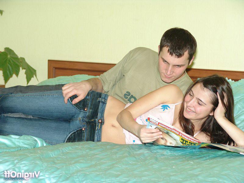 15P Brunette teen babe takes boyfriends cock for a ride