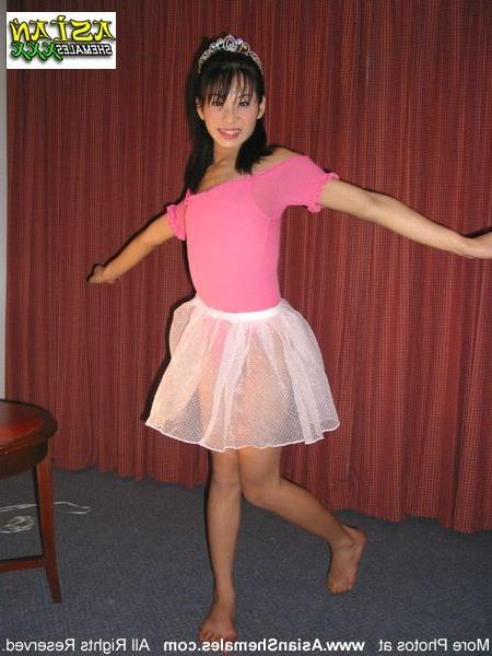 14P Adorable asian ladyboy ballerina with a huge cock