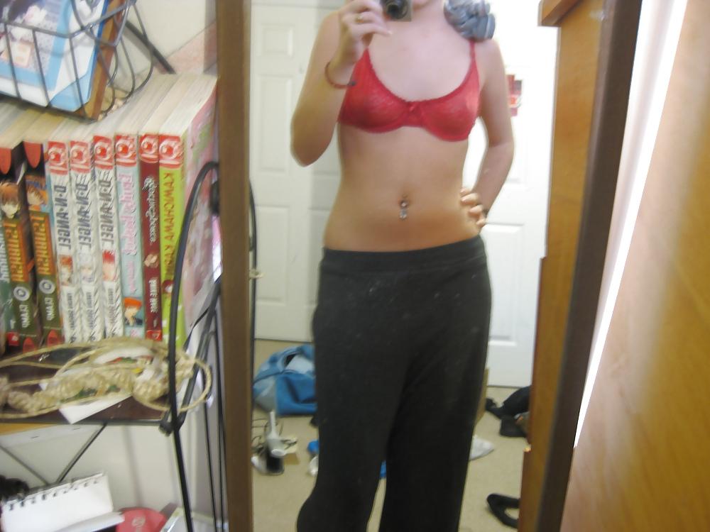 25P Young petite teen shows it all