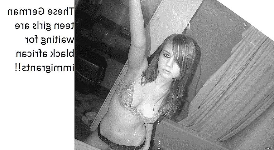 23P German teen girls are waiting for african immigrants