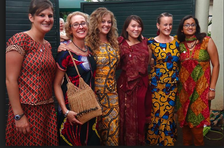 7P White ladies in African clothes