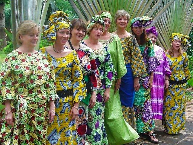 7P White ladies in African clothes