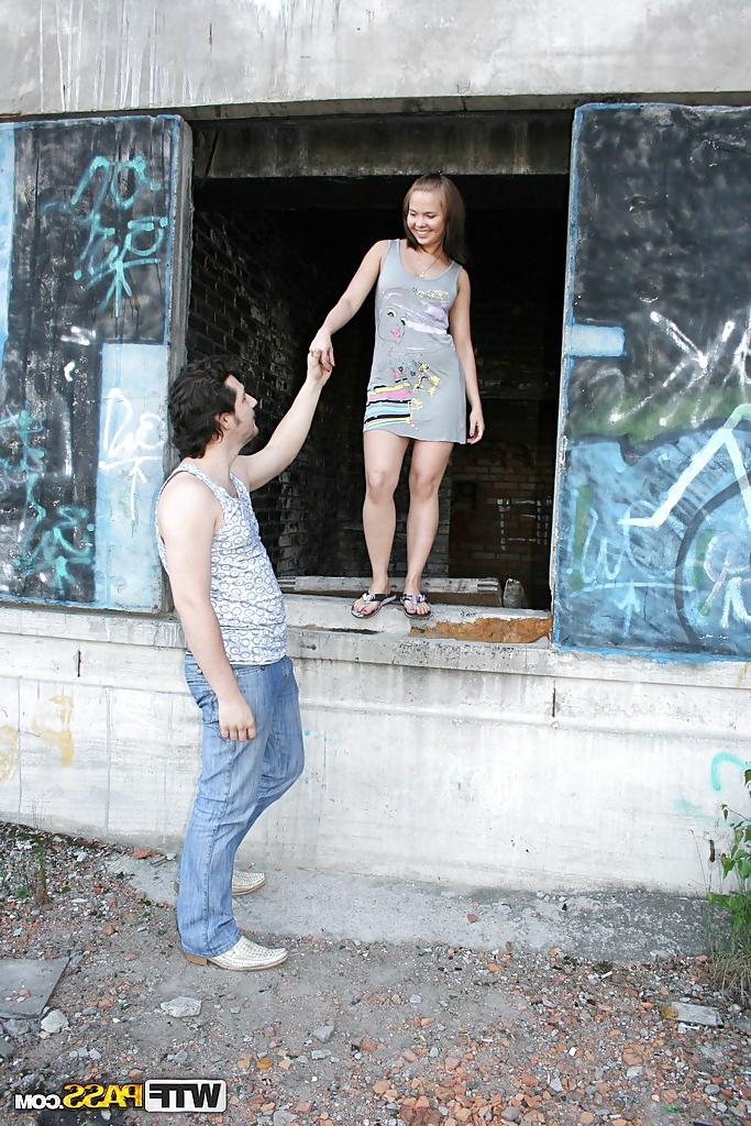 16P Lustful teen gets fucked and jizzed over her face and tits outdoor