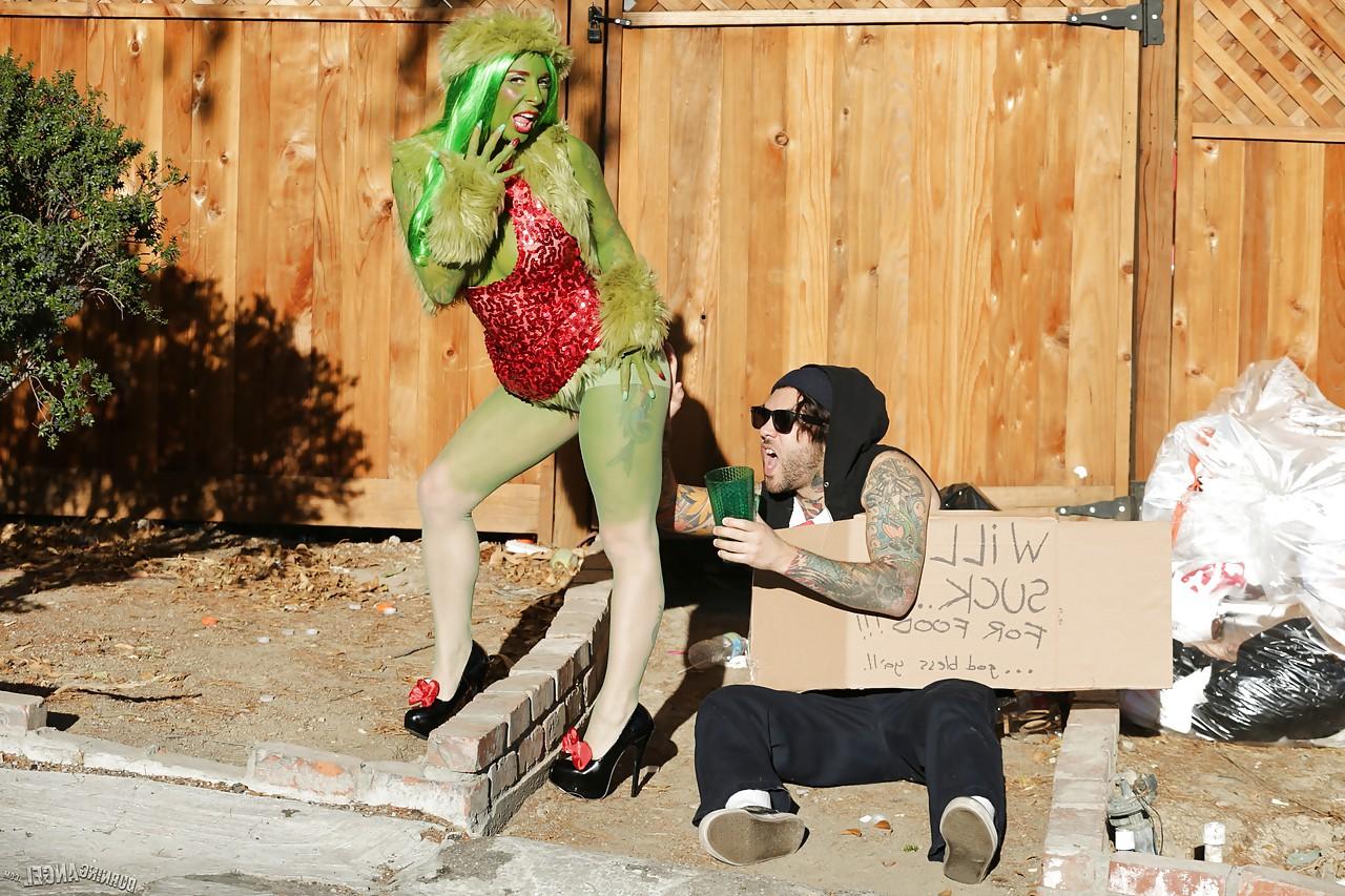 15P Tattooes cosplay girl Joanna Angel ass fucking and deepthroating outdoors