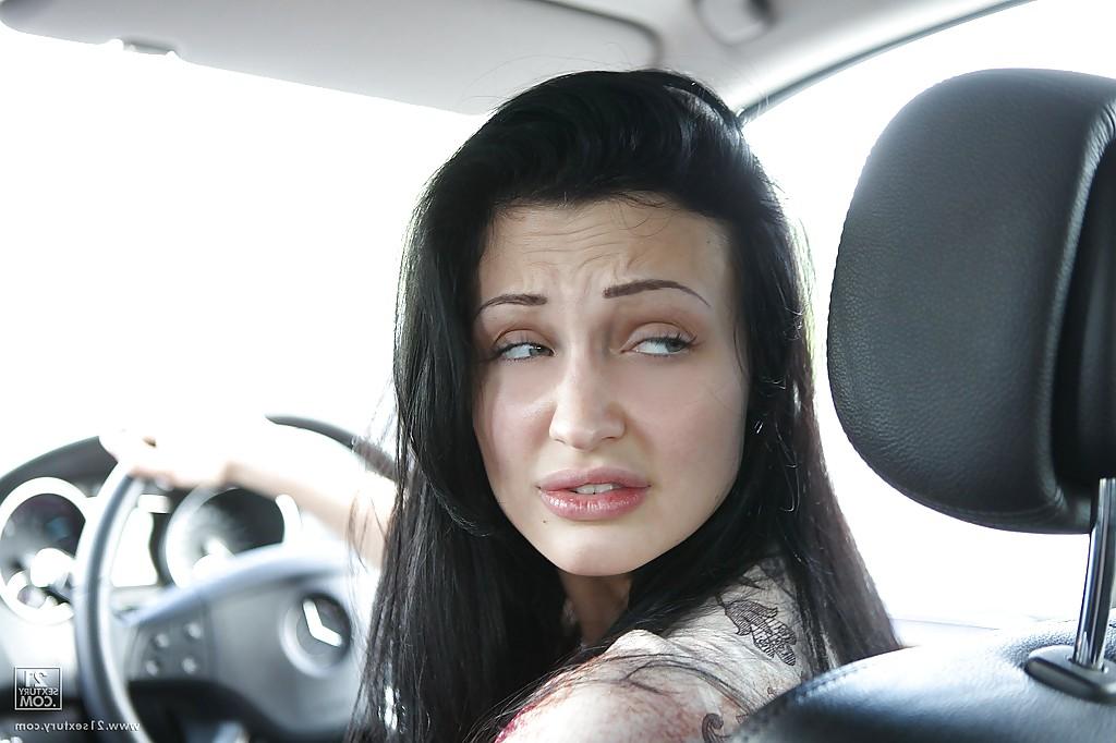 16P Pornstar Aletta Ocean is pissing outdoor and exposes her breast