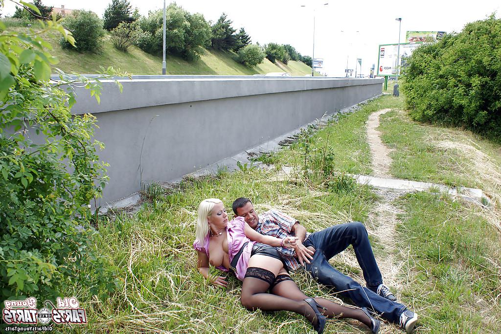 16P Hardcore outdoor ass fuck with an excellent cowgirl in stockings