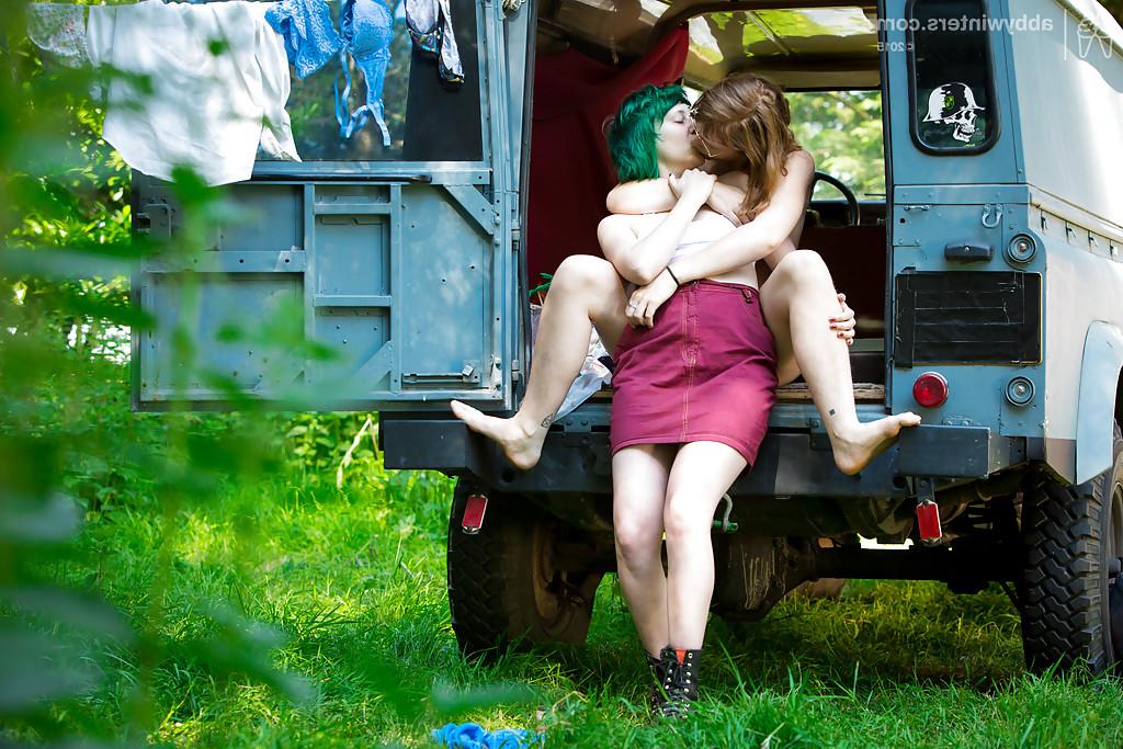 16P Mature women Bobbie and Yara going gay for pay in the outdoors