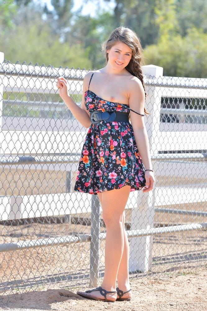 16P Young teen spreads ass for naked upskirt & toys pussy outdoors