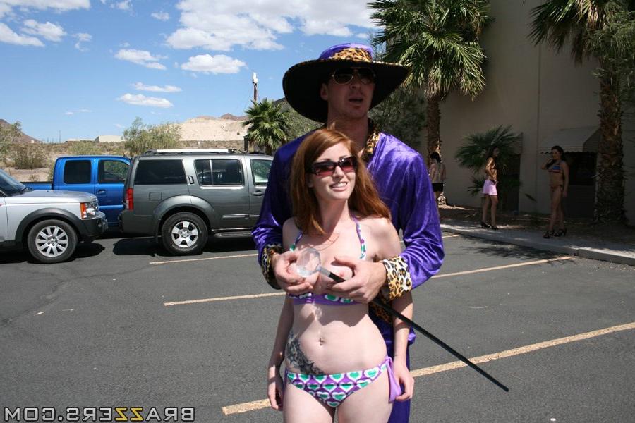 16P Slutty babe Mackenzee Pierce gets her shaved pussy banged outdoor