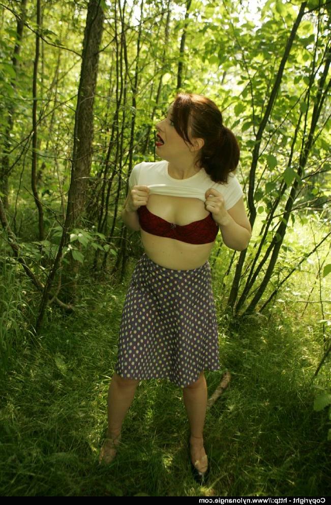 12P Stupendous fetish MILF in stockings slipping off her clothes outdoor