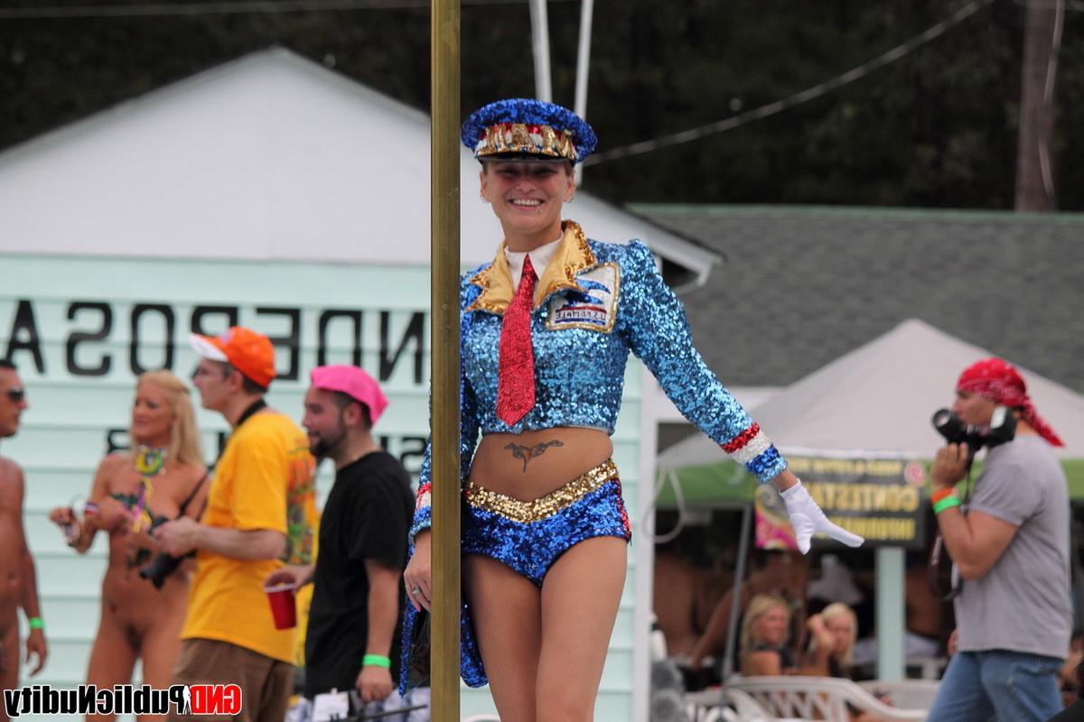 12P Hot strippers compete for awards at a outdoor public nudity festival