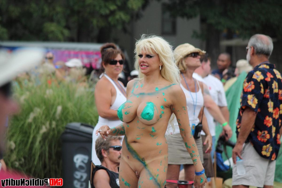 12P Hot strippers compete for awards at a outdoor public nudity festival