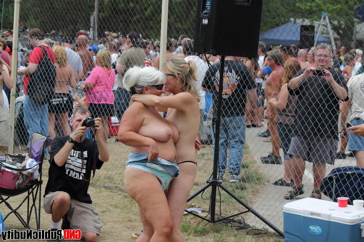 12P Hot strippers and cute girls show off at a public nudity outdoor party