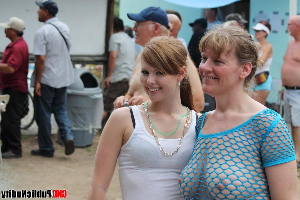 12P Hot strippers and cute girls show off at a public nudity outdoor party