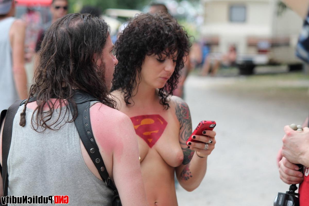12P Hot strippers and cute girls show off at a public nudity outdoor party