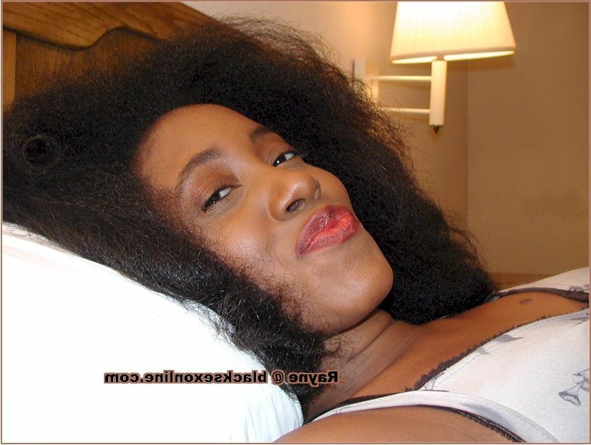 13P Cute ghetto black girl with a big frizzy afro shows her pussy