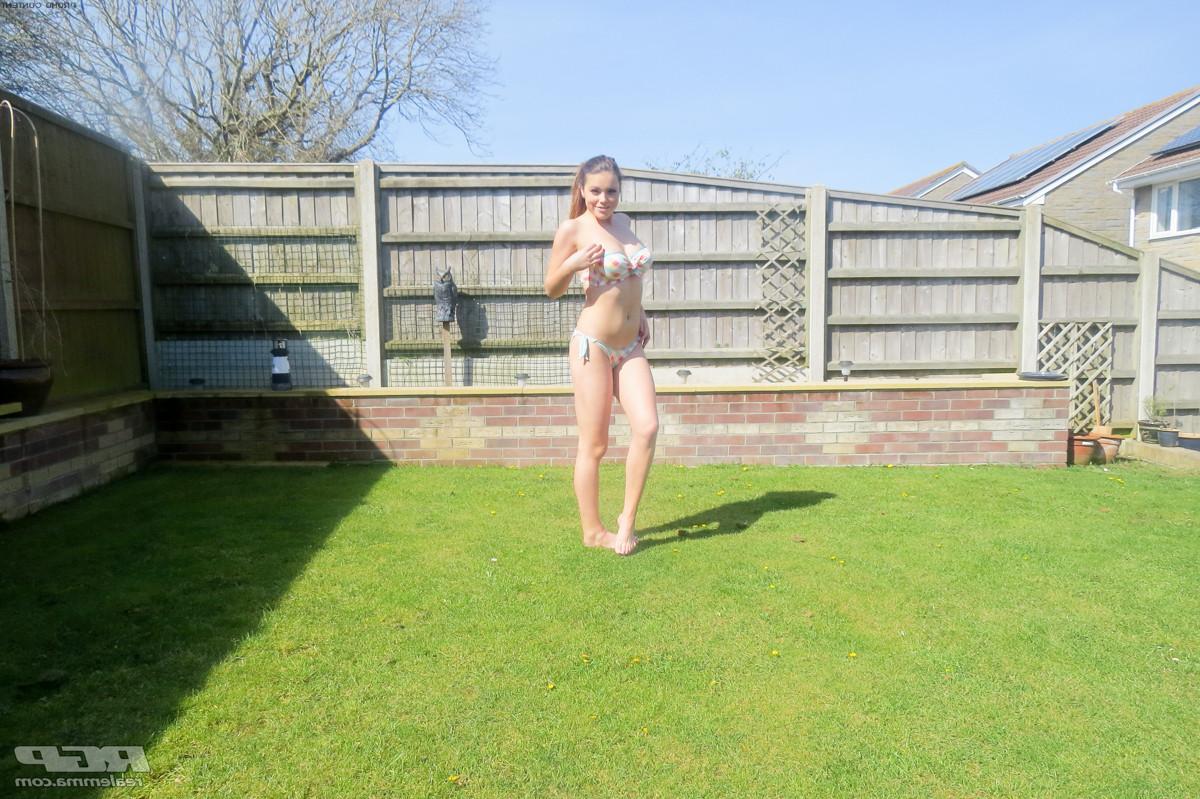 15P Real teen amateur Emma enjoying getting naked outdoors