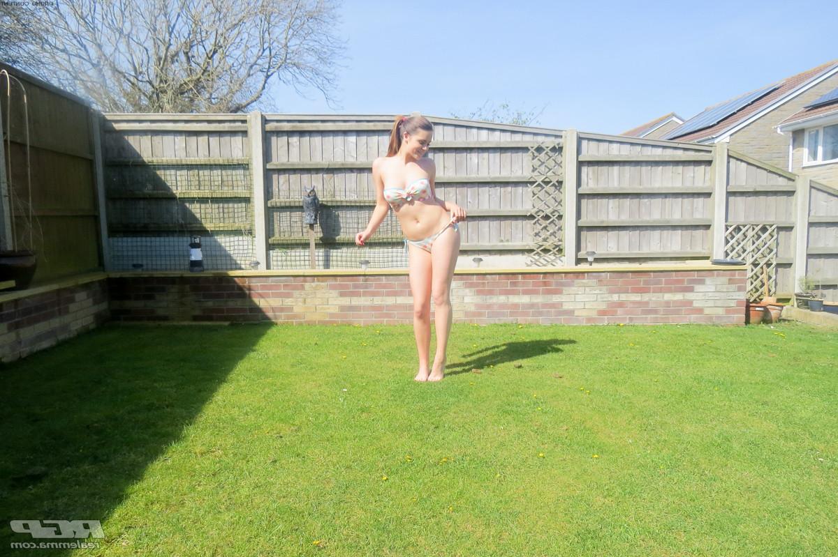 15P Real teen amateur Emma enjoying getting naked outdoors