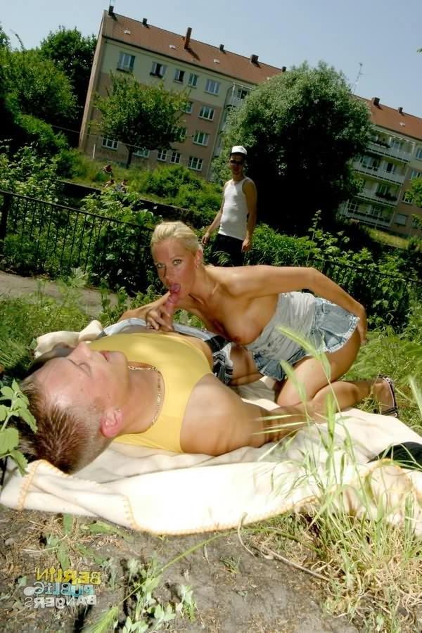 16P Blonde slut Sophie Logan riding a dick outdoors