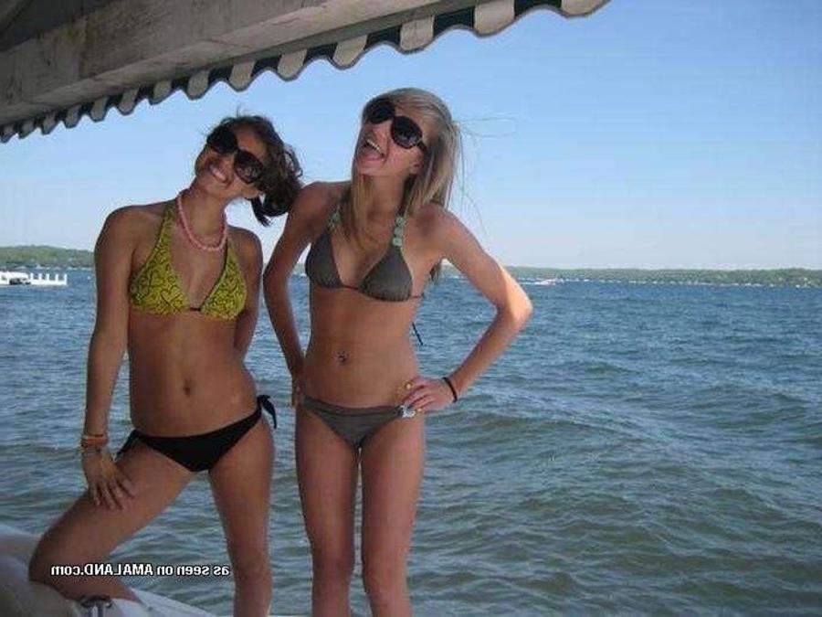 12P Compilation of bikini-clad girlfriends posing sexy outdoors