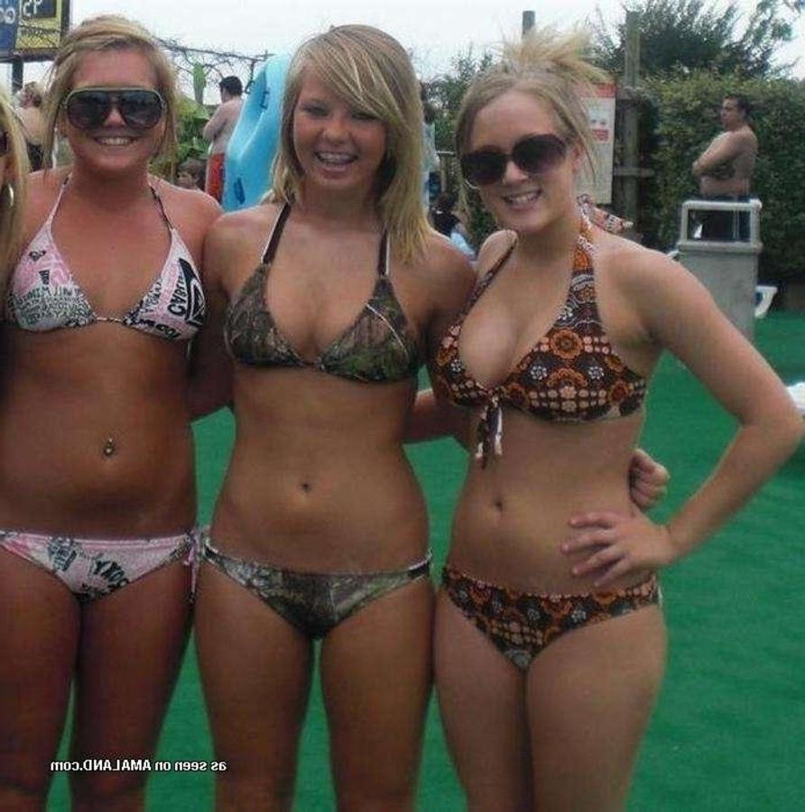 12P Compilation of bikini-clad girlfriends posing sexy outdoors